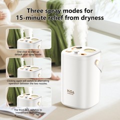 Dual Spray Humidifier Digital Screen USB Recharge Cool Mist Desktop Humidifier