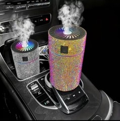 Luxury Rhinestone Car Diffuser Humidifier With Led