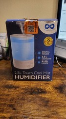 EVERLASTING COMFORT 2.5L Touch Cool Mist Humidifier – Open Box – LED Lights