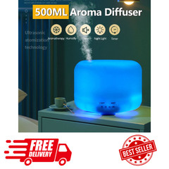 500ml Essential Oil Aroma Diffuser for Large Room LED Humidifier Air Purifier