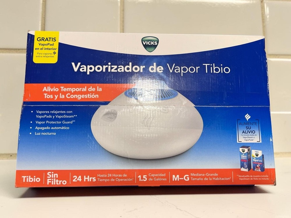 Vicks Warm Steam Vaporizer 1.5 Gallon Filter-Free Humidifier V150SGN