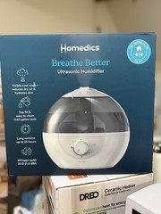 HoMedics Breathe Better Ultrasonic Humidifier 0.63 Gal 360° Mist 414 sq ft