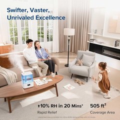 Classic300S Ultrasonic Smart Top Fill Humidifier, Extra Large 6L Tank for Who…