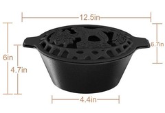 Woodstove Steamer Stove Humidifier Cast Iron Lattice Top Rust 2.3 Quart