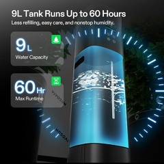 AeroStream H09 Intelligent Wi-Fi Humidifier 2.38 Gal / 9 L Humidifier W/ Temp &