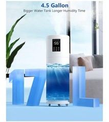 Hiswelle Large Humidifiers for Bedroom, 4.5 Gal Cool Mist Humidifier for…