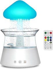 Mushroom Rain Cloud Humidifier Night Light Waterfall Sounds 7 Color Sleep Lamp