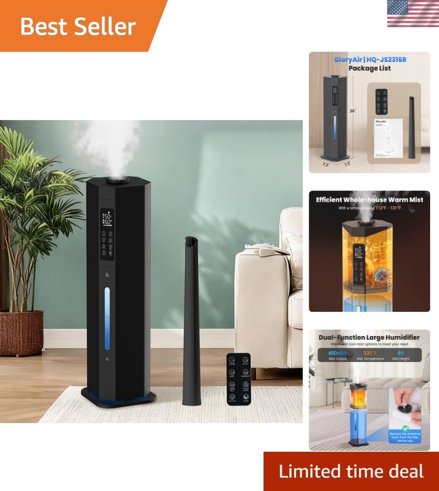 Dual Function 9L Humidifier – Top Fill, Whisper-Quiet & Adjustable Mist Levels