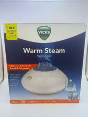 Vicks Warm Steam Vaporizer 1.5 Gallon Filter Free Night-Light|2 Vapors Included