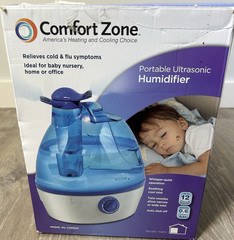 Comfort Zone CZHD24 Ultrasonic Humidifier Blue/White 0.6 Gal Auto Shut-Off
