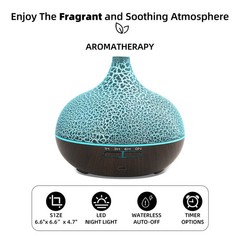 550ml Aromatherapy Diffuser & Humidifier Ultrasonic, Auto Shut-Off, Quiet for H