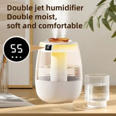 1.5L Dual Mist Humidifier with LED Display – 3-Speed Quiet USB Home Humidifier