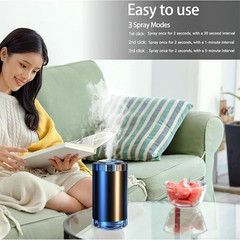 KEYSME Car Essential Oil Diffuser, Mini USB Air Humidifier, LED Light, Black