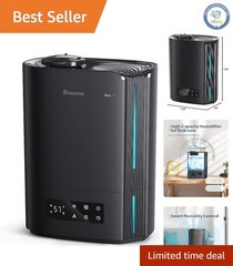 6L Ultrasonic Humidifier & Essential Oil Diffuser for Bedrooms – Whisper-Quie…