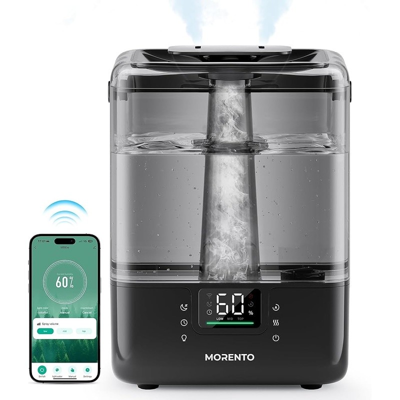 Smart Humidifier Voice Control APP Timer 6L Capacity Double Nozzle 3 Mist Levels