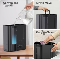 8L Humidifiers for Bedroom Warm & Cool Mist for Large Room Home Top Fill Ultra