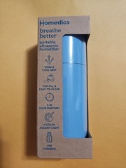 Homedics Portable USB Ultrasonic Humidifier Travel Size Blue- New