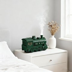 300ML Vintage Train Aroma Diffuser, Remote Control LED Mist Humidifier
