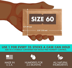 69% Two-Way Humidity Control Packs for Plastic, Wood Humidifier Boxes & Resealab