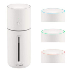Vissani Portable Humidifier Cool Mist USB-C LED Antimicrobial White 150 sq ft