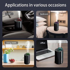 Waterless Essential Oil Diffuser – Cordless Portable Aromatherapy Scent Black