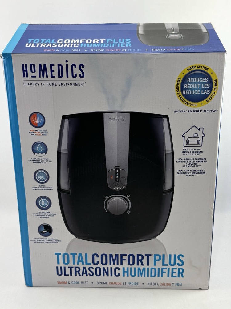 Homedics TotalComfort Plus Ultrasonic Air Humidifier 5.3L Water Tank Warm/COLD