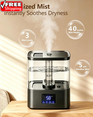 4L Top Fill Humidifiers for Bedroom & 40H Runtime – Cool Mist Humidifier, 3 Mist