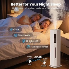 Humidifiers Bedroom 2.38Gal/9L Top Fill Cool Mist Humidifier Large Room 500ft²