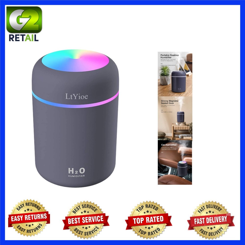 Portable Cool Mist Humidifier with Colorful Light – Auto Shut-Off & Quiet