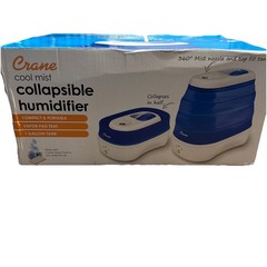 Crane Cool Mist Collapsible Humidifier, 1 Gallon Tank White/Blue (G)