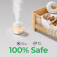 Small Humidifiers for Bedroom – 2 Packs 1.5L Cool Mist Top Fill Humidifier for B