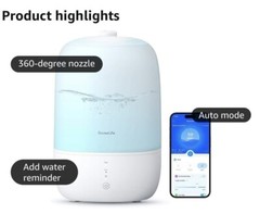 Smart Humidifier w/adjustable night Light-Small Portable Great for Aromatherapy
