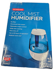 Rite Aid Ultrasonic Cool Mist Humidifier- One Gallon Capacity – New