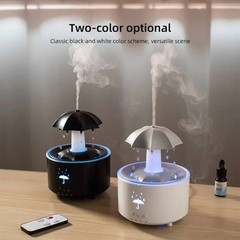 Colourful Night Light Mute Spray Rotating Umbrella water Drop Air Humidifier oil
