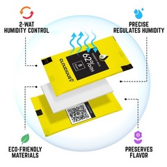 Cloudious9-62% 2-Way Humidity Pack Regulator 8 Gram 8 – 12 Count, Yellow