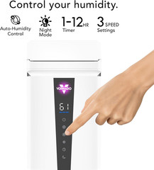 MISTIC 8 Whole Room Ultrasonic Humidifier, Top-Fill, Aromatherapy, 2-Gallon Tank