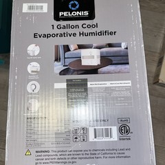 Pelonis 1 Gallon Evaporative Humidifier, White 3 Speeds New