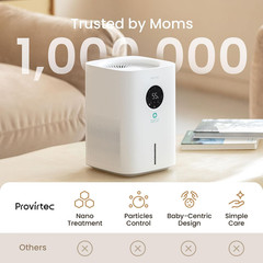 Pro Baby Evaporative Humidifier for Bedroom, Mistfree & No White Dust, Bpa-Free