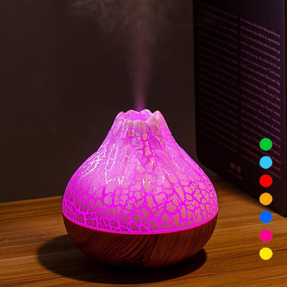 Mini Colorful Cool Humidifier, Volcano Shape, White