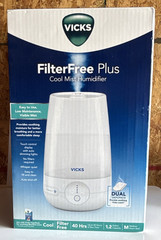 Vicks FilterFree Plus Cool Mist Humidifier, 1.2 gal, Touch Controls, White