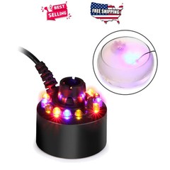 Mist Maker Fogger 12 LED Lights Pond Water Fountain Atomizer Air Humidifier Kit