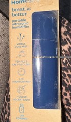 Homedics Breathe Better Portable Ultrasonic Humidifier in Blue. USB
