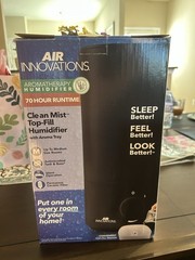 Air Innovations 1.3 Gallon Top Fill Cool Mist Humidifier Black Color
