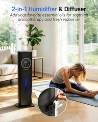 Humidifiers for Bedroom 500 Sq Ft, 2.1Gal/8L Humidifier Large Room with Night Li