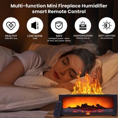 Fireplace Humidifier Flame Diffuser for Essential Oils Air Aromatherapy 7-Color