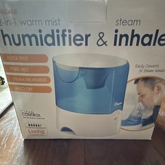 Crane EE-581 2-in-1 Warm Mist Humidifier Steam Inhaler, Filter Free, Auto Off