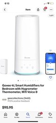 Govee 4L Smart Humidifiers for Bedroom with Hygrometer Thermometer, Wifi Voice &