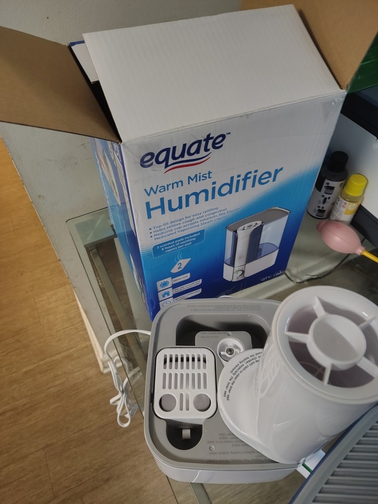 Equate Warm Mist Humidifier | Filter Free, Top Fill, 1.3 Gal | BRAND NEW