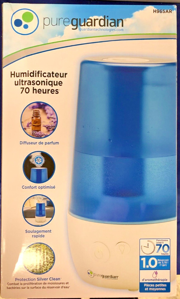Pure Guardian Ultrasonic 70-Hour Humidifier H965AR White Brand New
