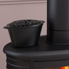Woodstove Steamer Stove Humidifier Cast Iron Lattice Top Rust 2.3 Quart